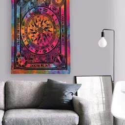 art world Wall Hanging Yellow Horoscope Zodiac Tapestry Hippie Bedding Astrology Tapestry Multi Color Indian Mandala Wall Art Hippie Wall Tapestry (Multi Color, Poster (30x40 Inches)) Wall Hanging Yellow Horoscope Zodiac Tapestry image 3