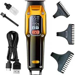 Crostal Rechargeable AC type powerful motor trimmer with stainless blade (as per stock ) Fully Waterproof Grooming Kit 90 min Runtime 0 Length Settings-image-3