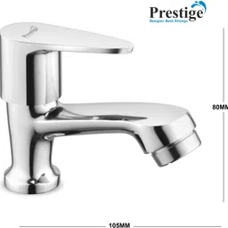 prestige Vignet Brass Pillar Cock Faucet/Tap with Chrome Finish- Set of 1 Bib Tap Faucet image 2