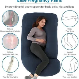 crafty fox Microfibre, Polyester Fibre Solid Pregnancy Pillow Pack of 1 image 4