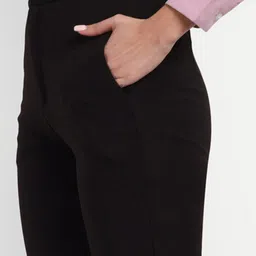 broadstar Women Loose Fit Black Lycra Blend Trousers image 4