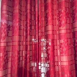 home sazawat 213 cm (7 ft) Door Tissue Semi Transparent Curtain (Pack Of 2) image 2
