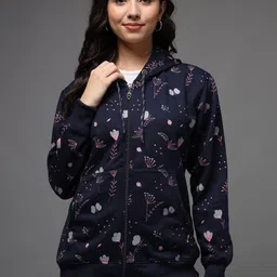 ewools Women Full Sleeve Printed Hooded Sweatshirt image 1