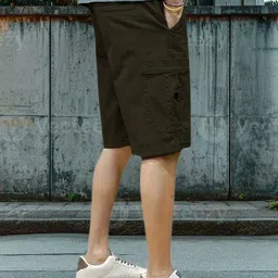 pitzz Solid Men Dark Green Cargo Shorts image 3