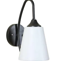 sinoman Corded Electric Metal Wall Light Lamp with Black PVC White Shade image 5