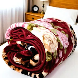 swikon star Floral Single Mink Blanket for Heavy Winter image 1