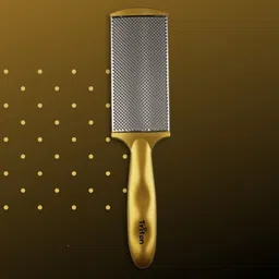 Professional Dual Sided Foot Scrubber/Filer with Steel n Emery Pad for Hard n Dead Skin Callus Removal, Pedicure Foot Scraper, Men n Women, Golden-image-2