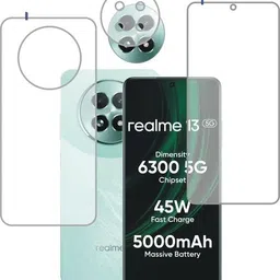 DESIBUZZ Front and Back Tempered Glass for Realme 13 5G, Realme 13 5G camera lens-picture-22