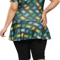 aarika Printed Women Swim-dress Green Swimsuit image 2