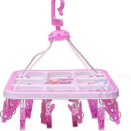 urbanware Cloth Drying Stand Hanger with 24 Clips/pegs, Baby Clothes Hanger Stand, Plastic Dress Hanger ForDress-picture-9