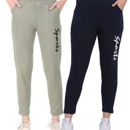 clothina Pack of 2 Women Printed Multicolor Track Pants-picture-20