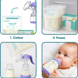 ardaki Breast Milk Storage Bags | Pre-Sterilized Leak-Proof BPA-Free Double Zipper Seal image 5