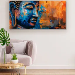 Canvas Framed Buddha Head Wall Painting-image-14