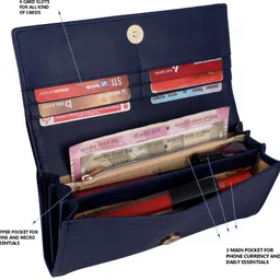 alsu Casual, Party, Formal Blue Clutch - Regular Size image 5