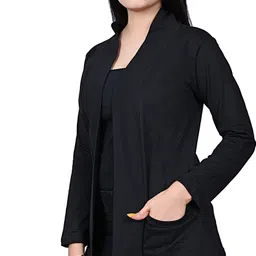 ng store Women Full Sleeve Black Shrug image 3