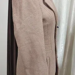 troo blue Women Solid Double Breasted Casual Blazer image 3