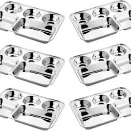 bartan hub Dinner/Lunch Plates (Bhojan Thali set of 6) Dinner Plate-picture-12