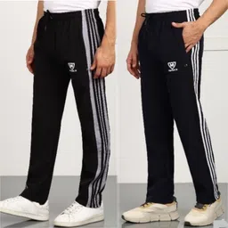 mank d Men Striped Black Track Pants-picture-15