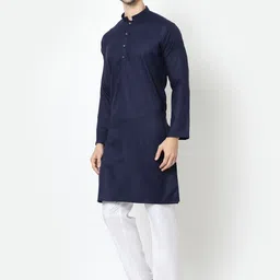 omkar enterprisess Men Cotton Blend Kurta Pyjama Set-picture-29