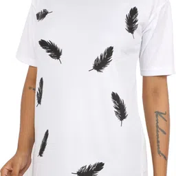 oishee Women Sporty Round Neck Polyester White T-Shirt-picture-23