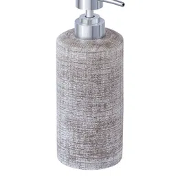 OBSESSIONS 4 Pcs Taupe & White Textured Bathroom Accessories Set image 2