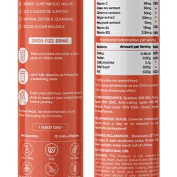 herbal max Apple Cider Vinegar Effervescent Tablets Lychee Flavour with Vitamin B12 image 2