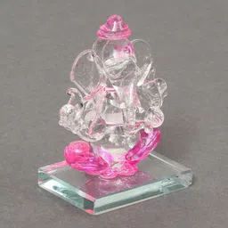 Pink Polyresin Ganesha Idol By eCraftIndia image 4