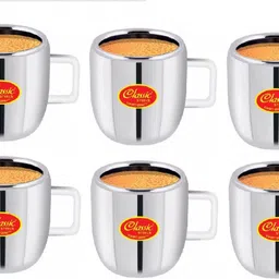 Stainless Steel EXCLUSIVE DOUBLE WALL CUP 120 ML (PACK OF 6 PCS)-image-27