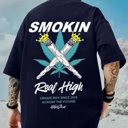 deslizar Men Printed, Typography Round Neck Cotton Blend Navy Blue T-Shirt-picture-27