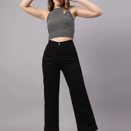 skyglory Women Regular High Rise Black Jeans image 5