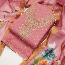 tavas Unstitched Chanderi Salwar Suit Material Embroidered-picture-21