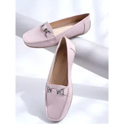 Shoetopia Smart Casual Mauve Loafers for Women-image-66