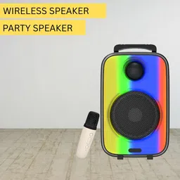 GUGGU Raibow (BLUETOOTH TROLLEY SPEAKER) Dynamic Thunder Sound With Karaoke MicO11 35 W Bluetooth Party Speaker-image-68