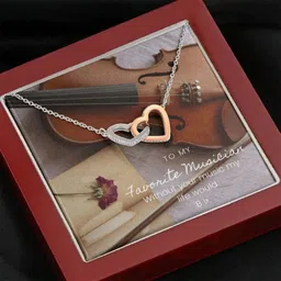 rakva Rakhi Gift Friend Musician Violin Necklace ?? Gift Necklace With Message Card Sterling Silver-picture-12
