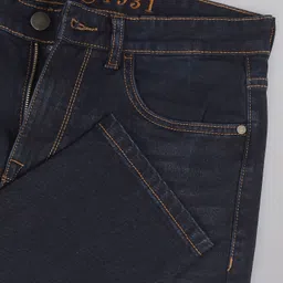 ad by arvind Men Skinny Mid Rise Dark Blue Jeans image 2