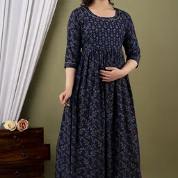 madfury Printed Pure Cotton Stitched Anarkali Gown image 3
