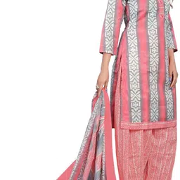 rajnandini Cotton Blend Printed Readymade Salwar Suit Ready to Wear Printed Kurta, Patiala & Dupatta Set image 4