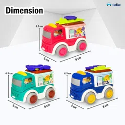 funblast 3 Pcs Pull Back Mini Car Toys, Summer Vacations Cartoon Car for 3+ Year old Kids image 2