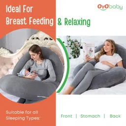 oyo baby C-Shape Microfibre Solid Pregnancy Pillow Pack of 1 image 2