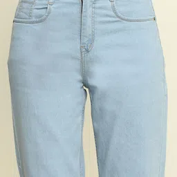 zayla Women Relaxed Fit High Rise Light Blue Jeans image 5