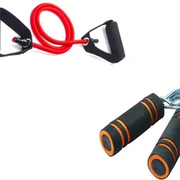 dr pacvu Athletes Choice Pack of 3 Combo | Foam Handle Hand Gripper For Increase Arms and fingers Physical Strength with Resisatence Band Toning Tube For Home Gym Body Stretching and Physcial Fitness | 1Pcs Hand Gripper and Single Band Toning Tubes | For Adults and Senior Citizen | Athletes Choice Fitness Accessory Kit Kit-picture-13