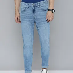 Flying Machine Men Blue Slash Slim Tapered Fit Low-Rise Heavy Fade Stretchable Jeans-image-65
