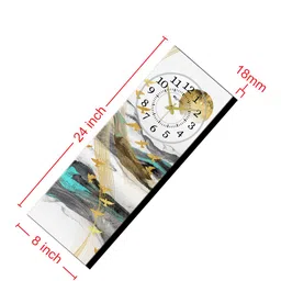 olive tree Multicolour Rectangle 24 Inches Wooden Wall Clock (Mountain) image 3