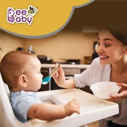 beebaby Nurture Bambu Silicone Baby Feeding Spoons. 100% BPA Free Weaning Spoons.- Wooden Handle, Silicone Tip image 4