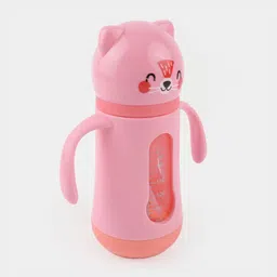 ebuy Baby Glass Feeding Bottle With Handle, BPA-Free Silicone Nipple/Teat. - 270 ml image 2