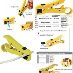 vikas Crimping Multitool Wire Stripping Pliers Connector Compressor Crimping Tool F Connector Support Rg6 (5C) / Rg59 (4C) Coaxial Cable Wire TV Crimping Tool, Waterproof Connectors with Universal Cutter Stripper for Flat or Round UTP Cat5 Cat6 Cable Coax Cable Stripping Tool crimper Cable Stripper with the cutting Blade Manual Crimper image 2