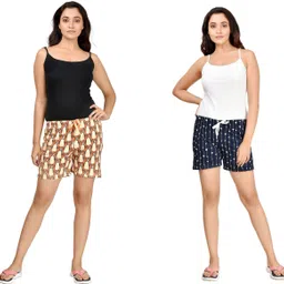 club a9 Pack of 2 Printed Women Multicolor Beach Shorts, Night Shorts, Regular Shorts, Running Shorts, Cycling Shorts image 4