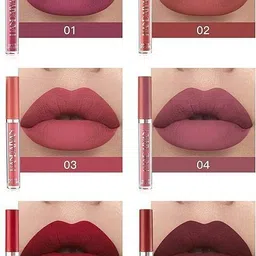 nxg tya Handaiyan Waterproof Matte Liquid Lipstick Set of 6 , Shade - A image 2