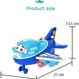 quasar Commercial Airplane Friction Powered Aviation Toy Push and Go Cute Aircraft with Fun Durably Built Kids Pretend Play Air Plane for Children Boys Girls (Happy Airplane) image 2