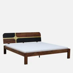 woodsworth from pepperfry Alamo Sheesham Wood Queen Size Bed In Scratch Resistant Provincial Teak Finish image 4
